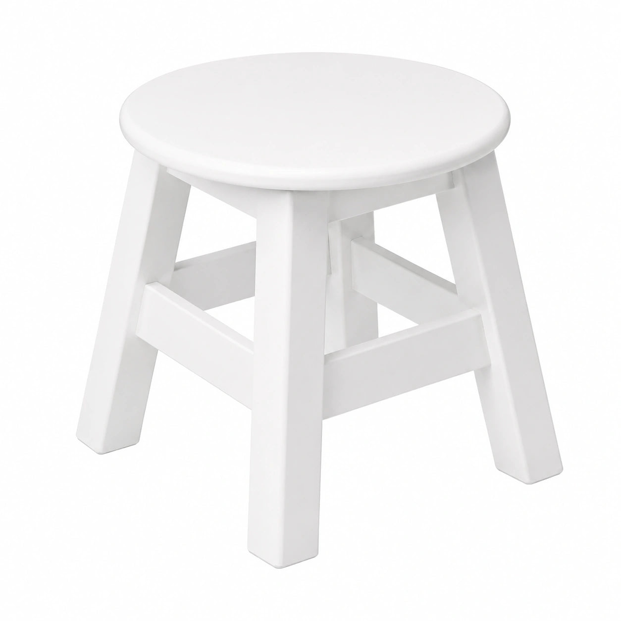 Runder Holz-Blumenhocker 25 cm, Weiß, Landhausstil
