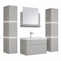 Luxuriöses Badmöbel-Set WANGEROOGE XL Grau mit Waschbecken und Zubehör, 60 cm Breite