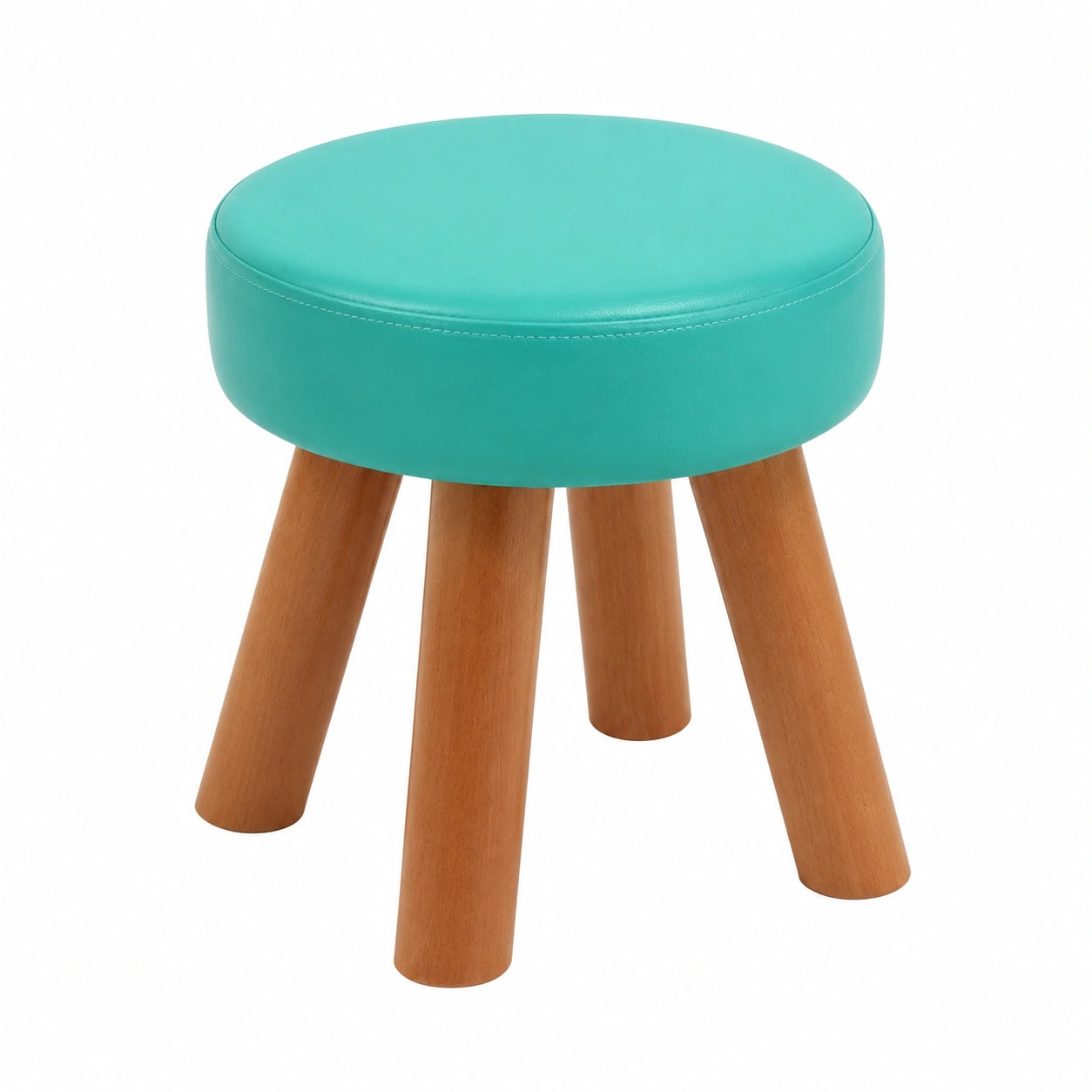 Runder Holz-Pouf mit Stauraum – Polsterhocker für Wohnzimmer