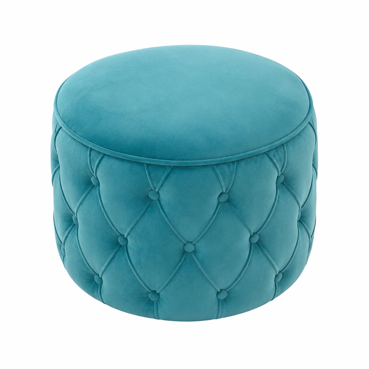 Moderner Samt-Sitzhocker mit Stauraum, Blau, 58 x 58 x 43 cm