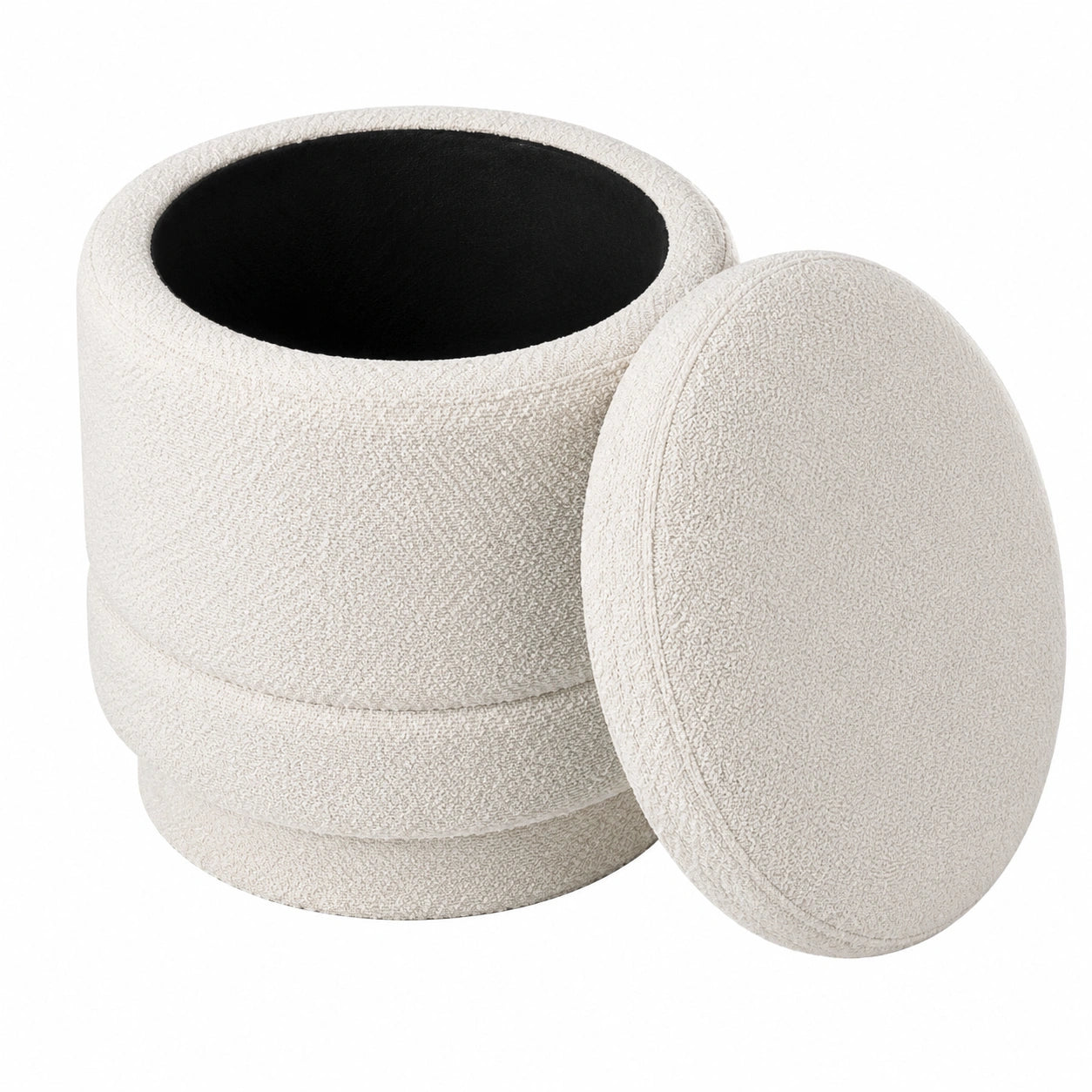 Duhome Runder Drehhocker mit Stauraum, Polsterhocker für Schlafzimmer, Wohnzimmer, Flur