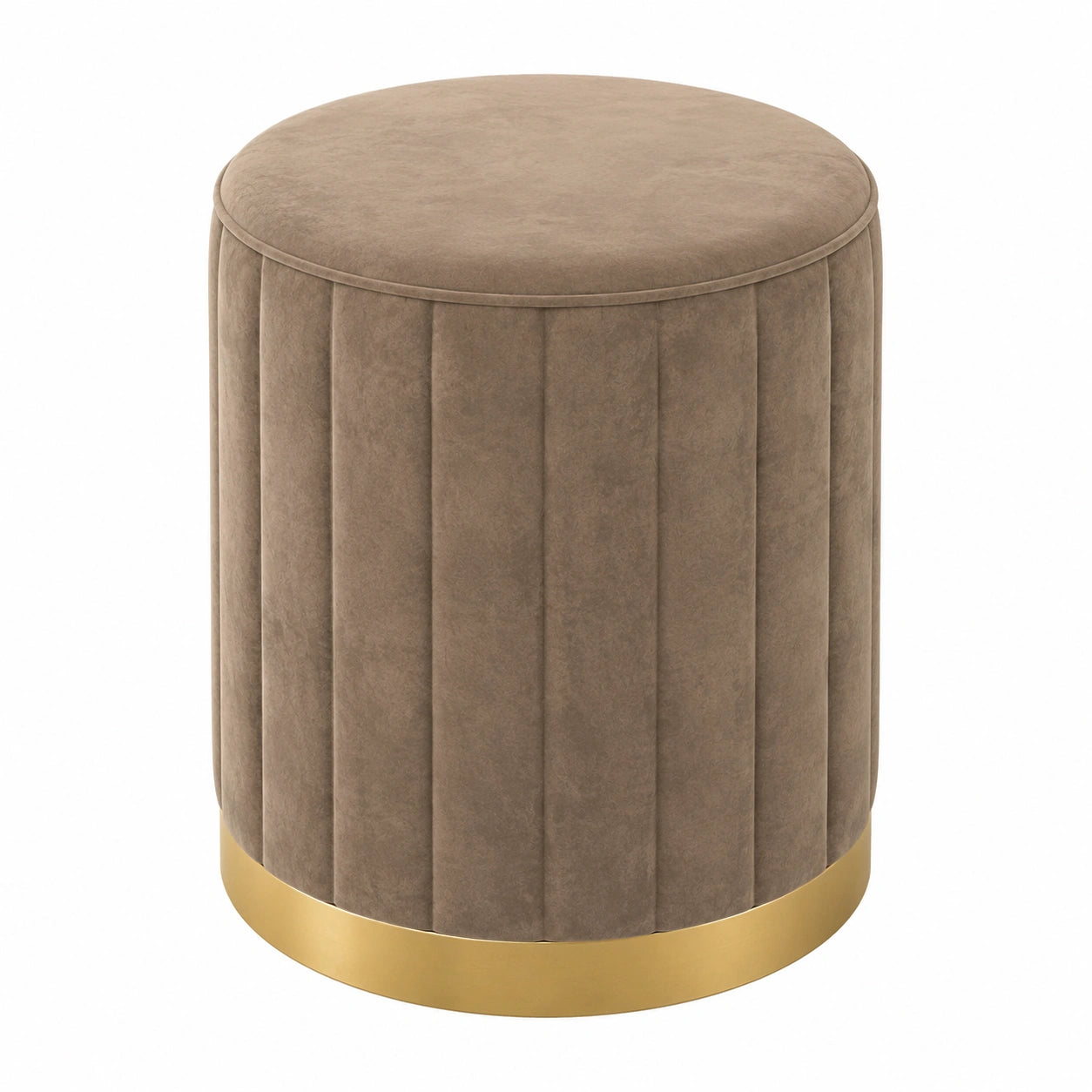 Eleganter runder Samt-Hocker mit Stauraum und abnehmbarem Deckel, stilvolle Ergänzung für Wohnzimmer oder Schlafzimmer